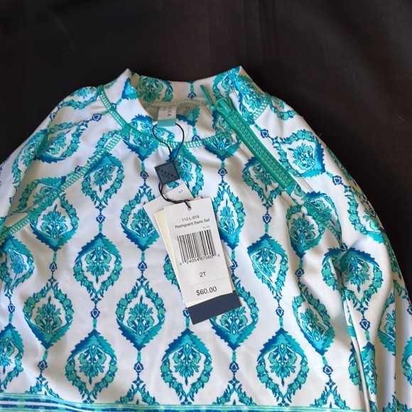 NWT CABANA LIFE GIRLS SWIM SET RASHGUARD 50 + UV PROTECTION Size 2T, 3T & 4T - Picture 4 of 6